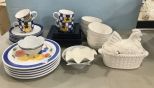Assorted Group of Stoneware Everyday Plates and Bowls