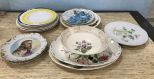 Collection of Collectible Hand Painted Plates