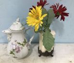 Porcelain Pitcher and Modern Decor Planter