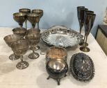 Group of Sliver Plate Goblets and Dishes