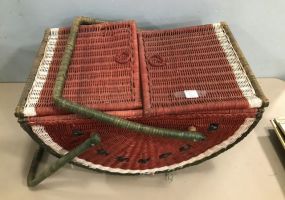 Watermelon Handled Picnic Basket