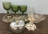 Assorted Pressed Glass Serving Pieces