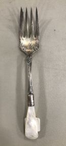 Sterling Meat Fork with Mother of Pearl Handles