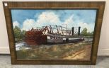 Vintage Painting of 1901 Steamboat 