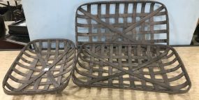 Three Reproduction Tobacco Woven Baskets