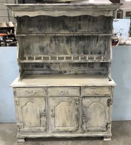 Painted White Hutch Cabinet