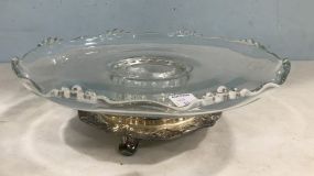 Silver Plate and Glass Lazy Susan