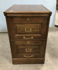 Oak Two Drawer File Cabinet