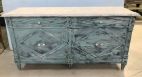Painted Large French Provincial Credenza