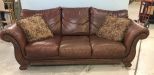 Modern Faux Leather Three Cushion Sofa