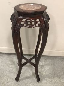 Vintage Marble Top Oriental Plant Stand