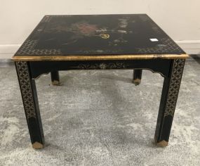 Oriental Black Lacquer Small Table