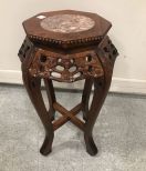 Small Vintage Marble Top Oriental Plant Stand