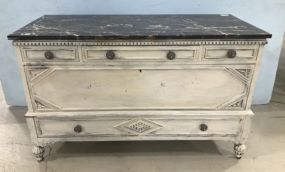 Painted Marble Top Buffet
