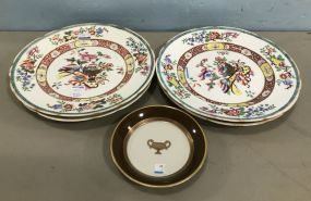 Four Hand Painted Oriental Style Plates and 
