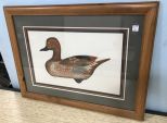 Green Wing Teal Hen Decoy Lithograph Signed