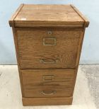 Vintage Two Drawer Oak File Cabinet