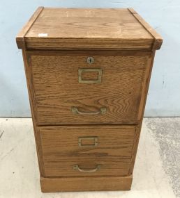 Vintage Two Drawer Oak File Cabinet