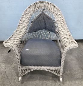 White Wicker Rocker