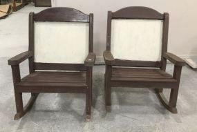 Pair of Large Wood Porch Rocking Chairs