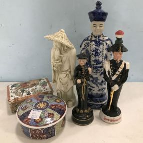 Modern Asian Style Tomb Pottery Figurines and Trinket Boxes