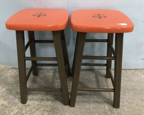 Pair of Painted Small Stools