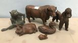 Resin Faux Wood Carved Animals