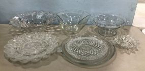 Collection of Clear Bowls and Plates