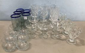 Assorted Group of Clear Glass Cups