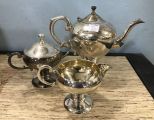 Silver Plated Pitcher, Creamer, and Sugar