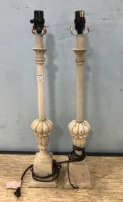 Pair of Modern Painted Pole Table Lamps