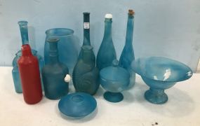 Group of Painted Glassware Pieces