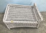 Vintage White Wicker Stool