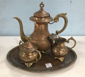 Brass Tea Service Set