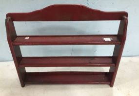 Red Painted Wall Display Shelf