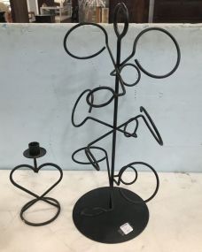 Metal Wine Rack Stand and Candle Stand