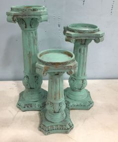 Three Painting Candle Stands