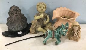 Decorative Statues and Wall Shelf
