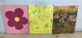 Three Unframed Canvases