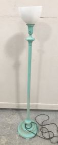 Painted Vintage Floor Lamp with Shade