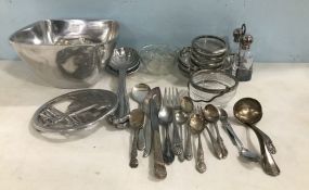 Group of Silver Plate Dinner Ware and Serving Pieces