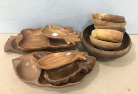 Group of Wood Serving Pieces