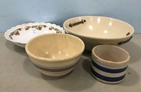 Four Pottery Serving Bowls