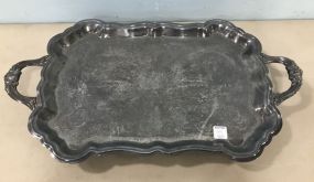 Silver Plated Handled Footed Serving Tray