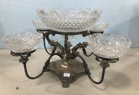 Vintage Silver Plate Footed Epergne Stand