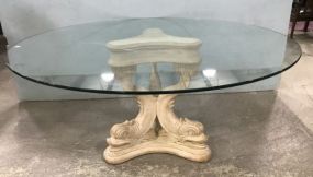 Large Round Glass Top Table