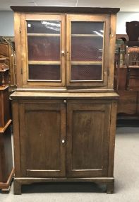 Antique English Oak Bookcase Hutch