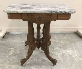 Victorian Eastlake Marble Parlor Table
