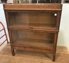 Macey Oak Two Stack Bannister Bookcase