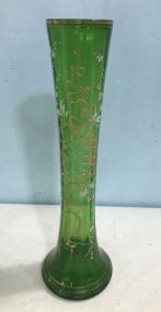 Vintage Emerald Green Tall Vase